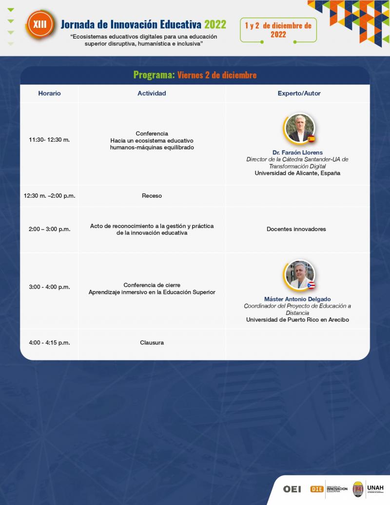 Programa XIII JIE 2022 DIE UNAH page 0003